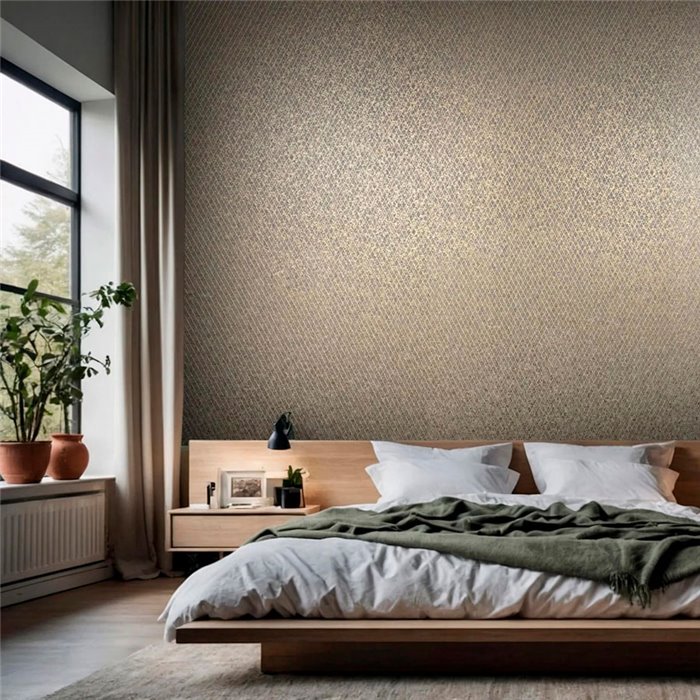 Marburg|Papel pintado enrejadopatrón de diamantes dorado y negro|Moderno