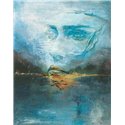 Marburg|Wall mural artistic face blue gold|Wallmurals