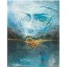 Marburg|Wall mural artistic face blue gold|Wallmurals