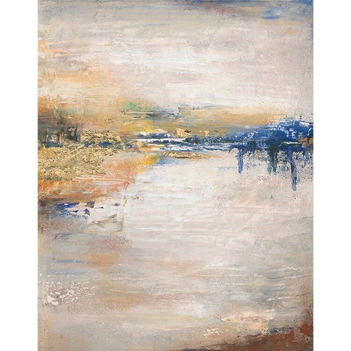 Marburg|Wandbild abstrakte Landschaft beige blau|Wandbild