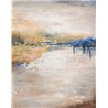 Marburg|Wall mural abstract landscape beige blue|Wallmurals