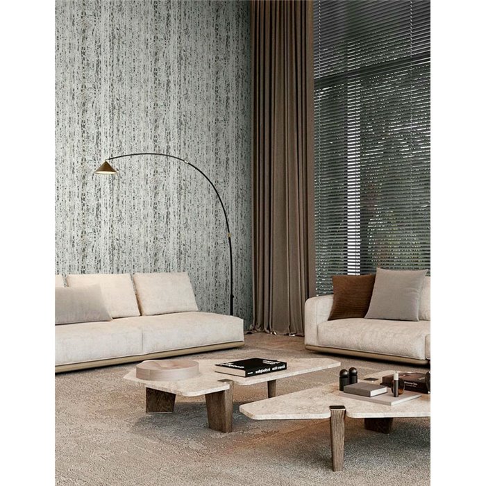 Marburg|Wallpaper modern gray and beige travertine stone|Marble Imitation