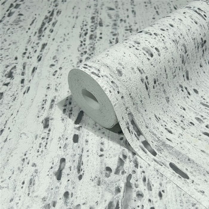 Marburg|Papel pintado piedra travertino gris y blanco contemporáneo|Imitacion Mármol