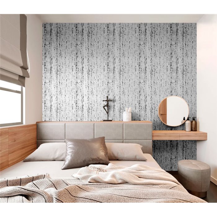 Marburg|Wallpaper contemporary gray travertine stone|Marble Imitation