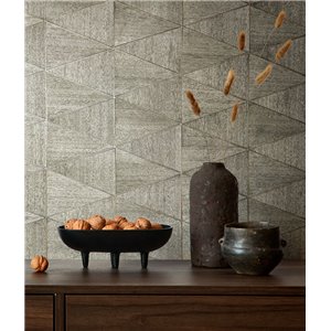 Papeldecor|Wallpaper vertical stripes with nacre texture and beige accents|Wallpaper 2