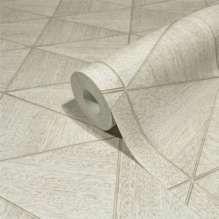 Marburg|Tapete geometrisch modern Beige-Holz-Effekt|Holzimitat