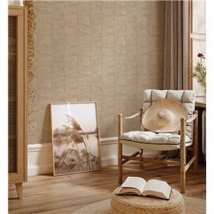 Eijffinger|Scandinavian boho wallpaper with enchanted trees in mustard green|Scandinavian 2