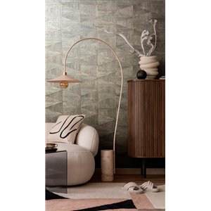 Papeldecor|Tapete Holzbretter mit Blumenmotiven|Holzimitat 2
