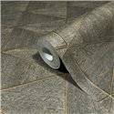Marburg|Moderne braune Holzoptik geometrische Tapete|Holzimitat
