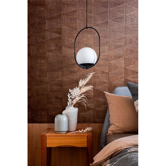 Marburg|Moderne braune Holzoptik geometrische Tapete|Holzimitat