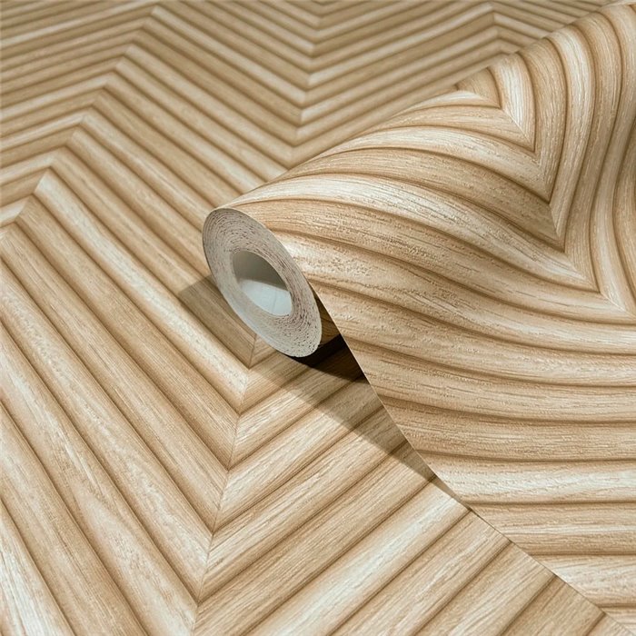 Marburg|Papier Peint motif chevron effet bois beige moderne|Imitation Bois