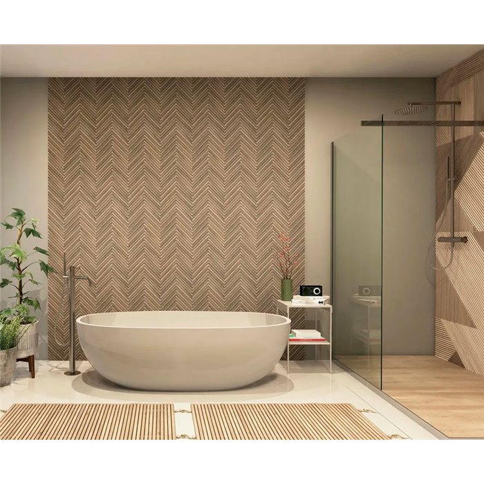 Marburg|Papier Peint motif chevrons effet bois marron moderne|Imitation Bois