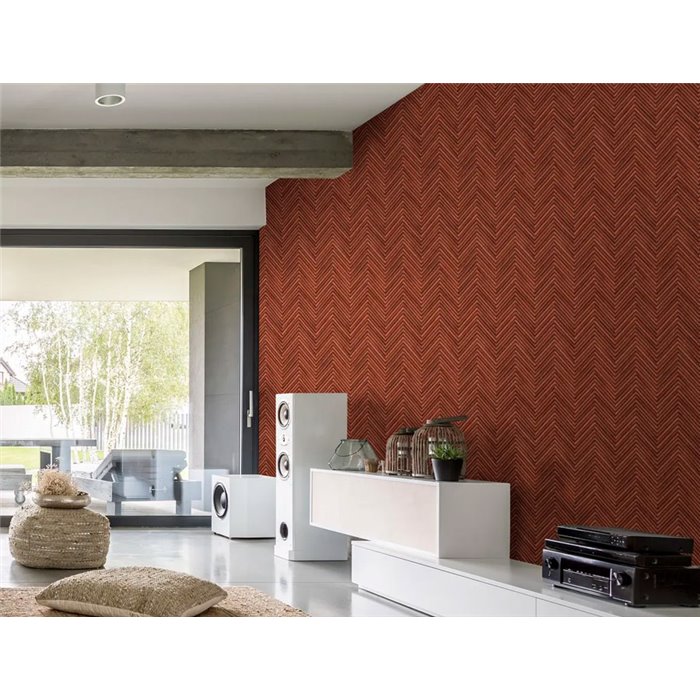 Marburg|Wallpaper herringbone pattern wood effect brown and red|Wood Imitation