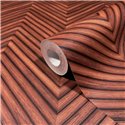 Marburg|Papier Peint motif chevron effet bois marron et rouge|Imitation Bois