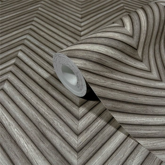Marburg|Papier Peint motif chevron effet bois gris moderne|Imitation Bois
