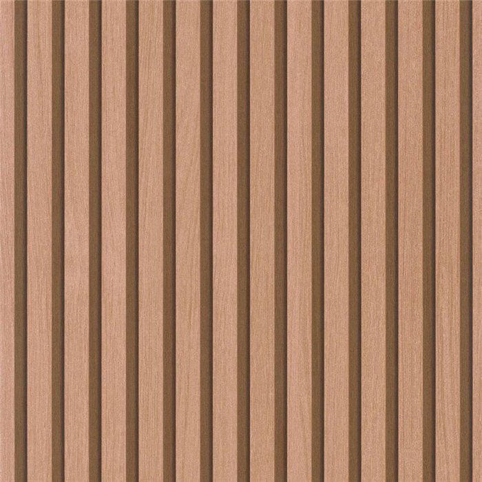 Marburg|Tapete akustisches Holzpaneel modernes Kupfer|Holzimitat