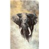 Mural pared elefante artístico tonos tierra - Marburg Travertino 33098