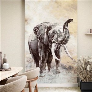 Casamance|Wandbild Art-Déco-Stil mit Reihern und geometrischen Bögen|Wandbild