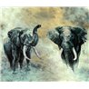 Marburg|Papier peint panoramique deux éléphants fond artistique|Panoramiques