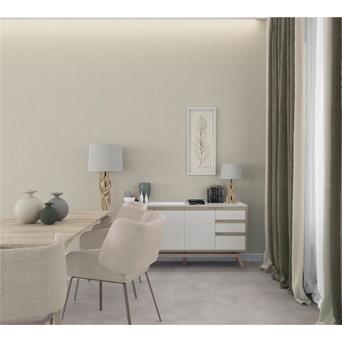 Marburg|Papel pintado liso rayado beige claro moderno|Colores Lisos