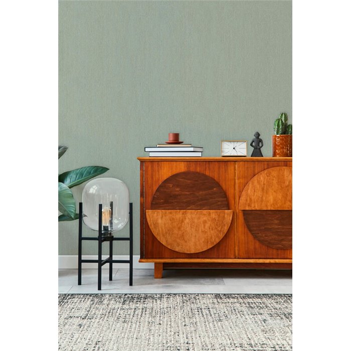 Papel pintado liso rayado verde claro moderno - Marburg Timber 35360