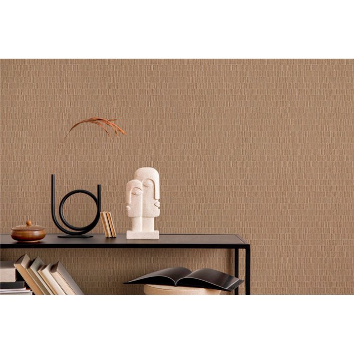 Marburg|Oriental wallpaper with natural fibers in brown|Raffia Imitation