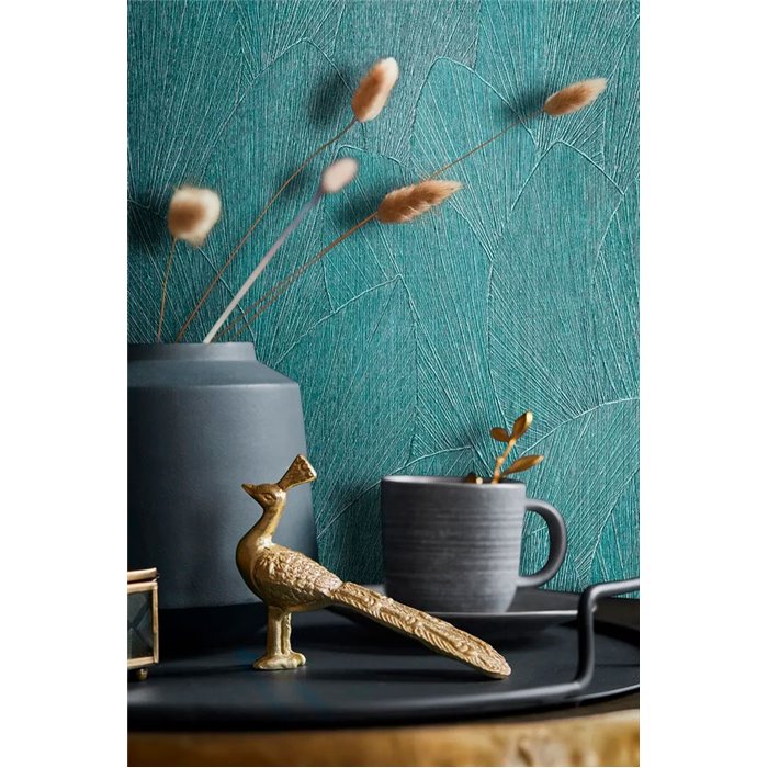 Papel pintado silueta de hojas verde almendra moderno - Marburg Timber 35376