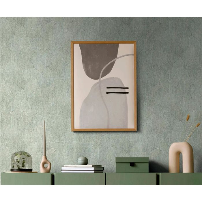 Papel pintado silueta de hojas verde turquesa moderno - Marburg Timber 35377