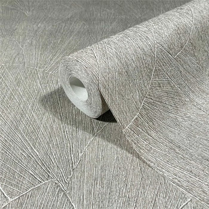 Marburg|Papel pintado silueta de hojas gris claro moderno|Papel Pintado