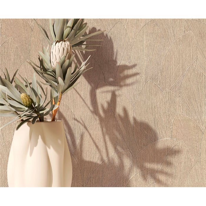 Marburg|Papier Peint silhouette de feuilles beige moderne|Papier Peint