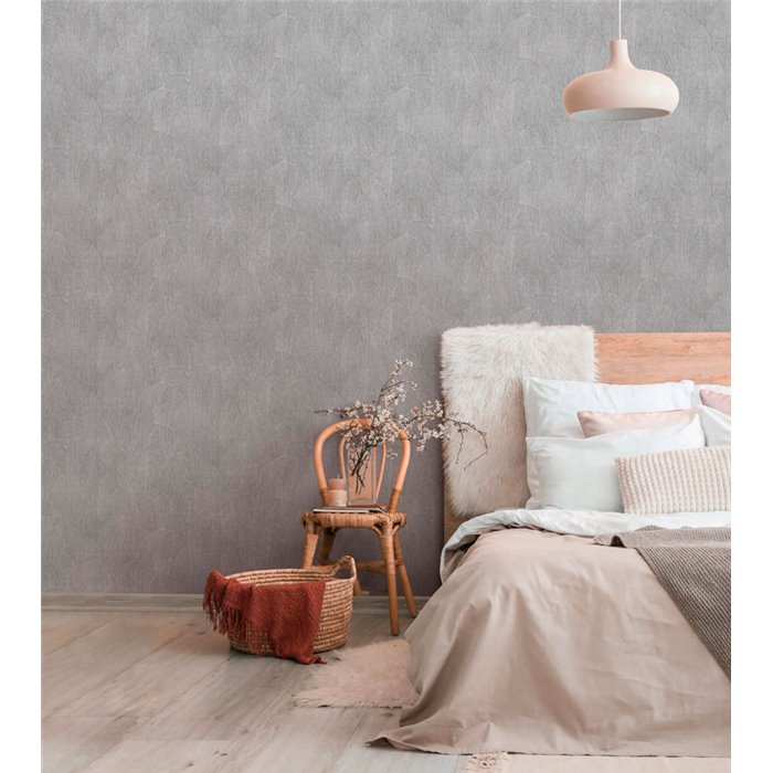 Papel pintado silueta de hojas gris floral - Marburg Timber 35392