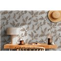 Marburg|Papier Peint feuilles de chêne et glands marron et gris|Floral