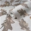 Marburg|Papel pintado hojas de roble y bellotas marrón y gris|Floral