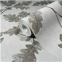 Marburg|Wallpaper oak leaves and acorns Scandinavian gray|Floral