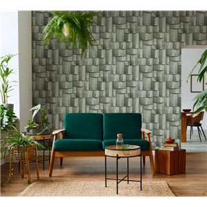 Marburg|Wallpaper white and brown modern 3D wood blocks|3D Effect 2