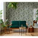 Marburg|Wallpaper modern green 3D wood blocks|3D Effect