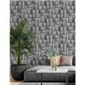 Marburg|Papel pintado bloques madera 3D gris moderno|Efecto 3d
