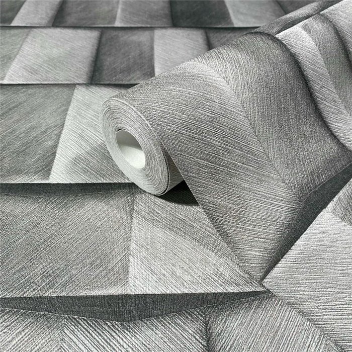 Marburg|Papier Peint blocs de bois 3D gris moderne|Effet 3D