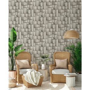 Marburg|3D brown modern wooden block wallpaper|3D Effect 2