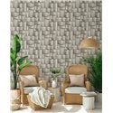 Marburg|Wallpaper white and brown modern 3D wood blocks|3D Effect