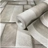 Marburg|Papier Peint blocs de bois 3D blanc et marron moderne|Effet 3D