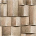 Papel pintado bloques madera 3D marrón y beige moderno - Marburg Timber 35388