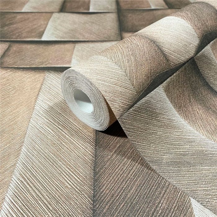 Marburg|Wallpaper 3D brown and beige wood blocks modern|3D Effect