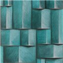 Marburg|Wallpaper 3D turquoise and blue modern wood blocks|3D Effect