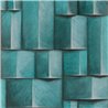 Marburg|Papel pintado bloques madera 3D turquesa y azul moderno|Efecto 3d