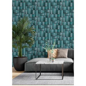 Marburg|Wallpaper white and brown modern 3D wood blocks|3D Effect 2