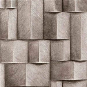 Marburg|Tapete 3D weiße und braune moderne Holzblöcke|3D-Effekt