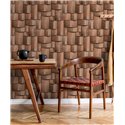 Marburg|3D brown modern wooden block wallpaper|3D Effect