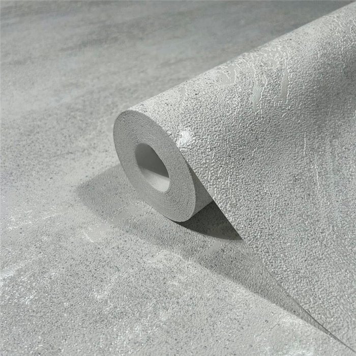 Marburg|Tapete mit silberner Betonoptik|Stuckimitat