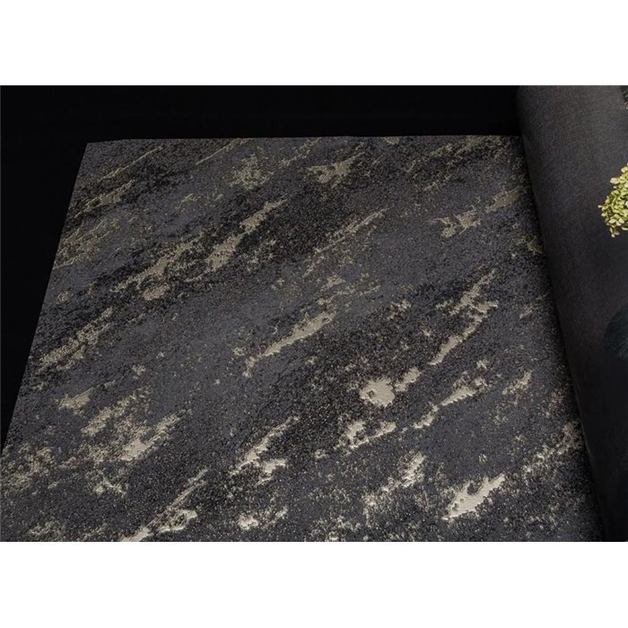 Marburg|Papel pintado aspecto hormigón negro y dorado|Imitacion Estuco